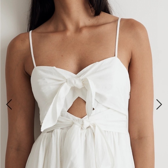 Madewell Double-Tie Cutout Sweetheart Midi Dress NL181 white - Picture 3 of 7